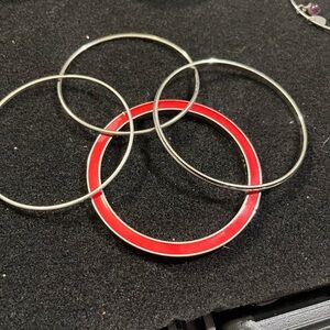 The Limited Silver and Red Bangles